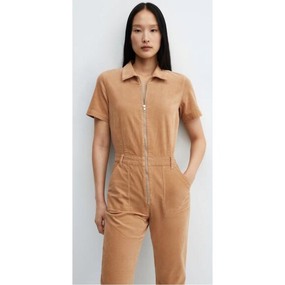 NWT Mango Corduroy Jumpsuit with Zip Tan Sz XXL $99 [jb] - Picture 2 of 16